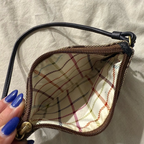 Coach Signature Tan and Brown Wristlet - Picture 3 of 3